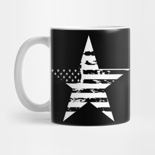 Distressed USA White Star Mug